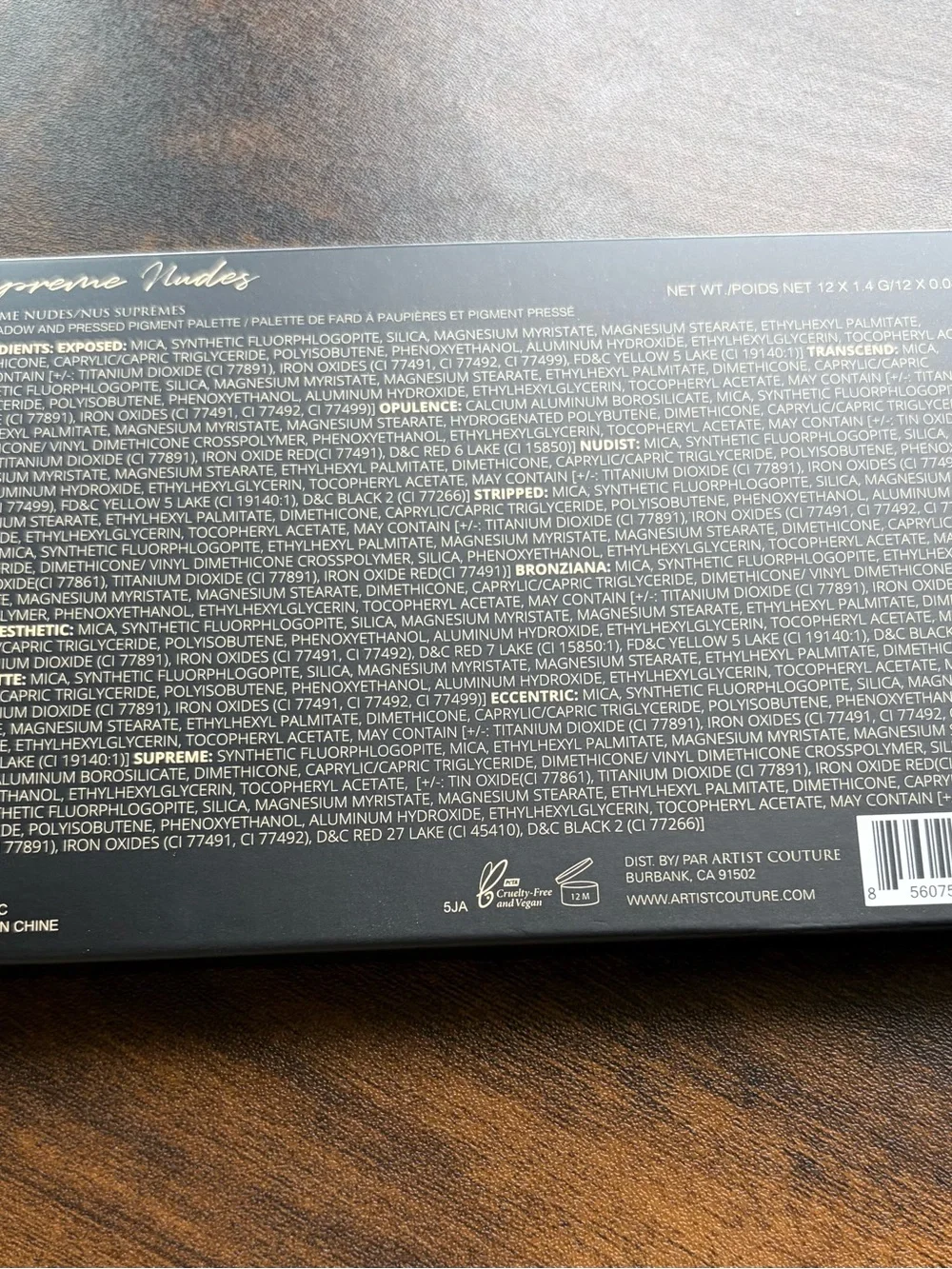 Artist Couture Supreme Nudes Palette - Black & Gold Lettering